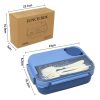Student Japanese sealed four-compartment plastic lunch box bento box microwaveable lunch box - Image 4