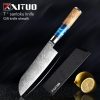 XITUO Kitchen Knives-Set Damascus Steel VG10 Chef Knife Cleaver Paring Bread Knife Blue Resin and Color Wood Handle Cooking Tool - Image 17