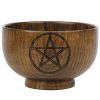 New Pentagram Wooden Bowl Three-Phase Moon Goddess Storage Bowl Wika WICCA Altar Ornament