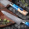 XITUO Kitchen Knives-Set Damascus Steel VG10 Chef Knife Cleaver Paring Bread Knife Blue Resin and Color Wood Handle Cooking Tool - Image 3