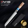 XITUO Kitchen Knives-Set Damascus Steel VG10 Chef Knife Cleaver Paring Bread Knife Blue Resin and Color Wood Handle Cooking Tool - Image 15