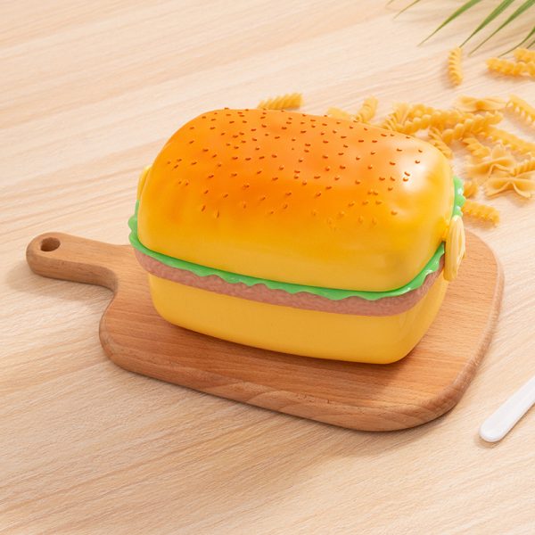Cute Hamburger Three-Layer Portable Lunch Box Student Lunch Box Fruit Box Cartoon Children's Lunch Box Can Be Heated - Image 6