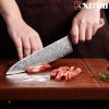 XITUO Kitchen Knives-Set Damascus Steel VG10 Chef Knife Cleaver Paring Bread Knife Blue Resin and Color Wood Handle Cooking Tool - Image 4
