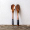 Japanese Nanmu Winding Spoon and Fork Set Wooden Coffee Stirring Spoon Wooden Spoon and Fork - Image 7
