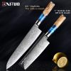 XITUO Kitchen Knives-Set Damascus Steel VG10 Chef Knife Cleaver Paring Bread Knife Blue Resin and Color Wood Handle Cooking Tool - Image 8