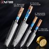 XITUO Kitchen Knives-Set Damascus Steel VG10 Chef Knife Cleaver Paring Bread Knife Blue Resin and Color Wood Handle Cooking Tool - Image 11