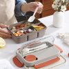 Student Japanese sealed four-compartment plastic lunch box bento box microwaveable lunch box - Image 2