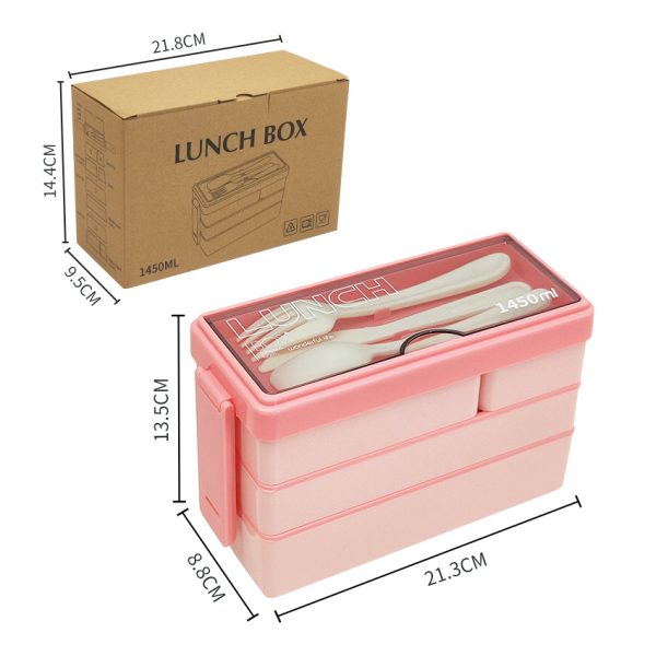 Portable microwaveable three-layer lunch box lunch box - Image 8