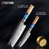 XITUO Kitchen Knives-Set Damascus Steel VG10 Chef Knife Cleaver Paring Bread Knife Blue Resin and Color Wood Handle Cooking Tool - Image 7