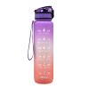 1L Plastic Water Bottle Tritan Frosted Gradient Bouncing Water Bottle Sports Water Bottle Space Cup Travel Mug - Image 9