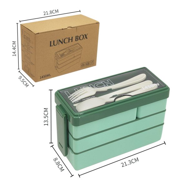 Portable microwaveable three-layer lunch box lunch box - Image 5