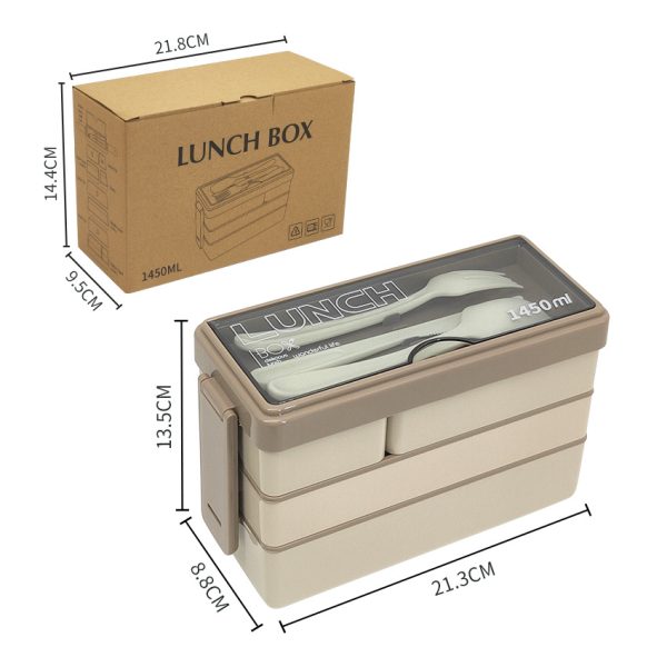 Portable microwaveable three-layer lunch box lunch box - Image 6