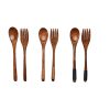 Japanese Nanmu Winding Spoon and Fork Set Wooden Coffee Stirring Spoon Wooden Spoon and Fork - Image 5