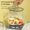 Small Bear Soup Bowl, Large Household New High Beauty Salad Bowl, Instant Noodle Bowl with Cover, Double Ear Glass Pot - Image 3