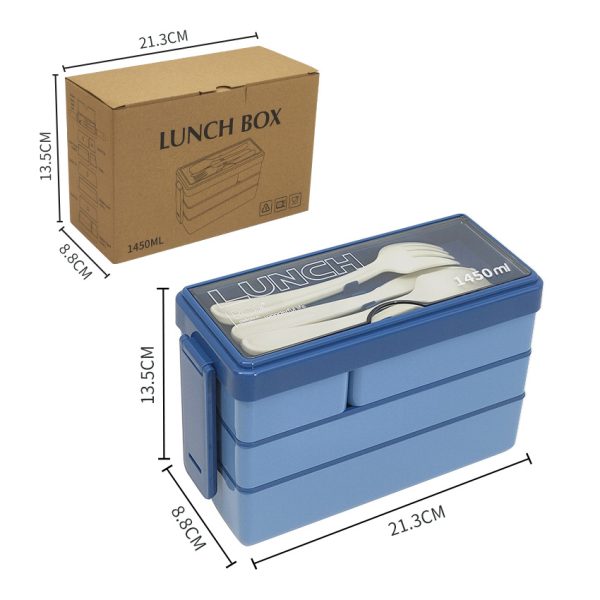 Portable microwaveable three-layer lunch box lunch box - Image 4