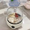 Small Bear Soup Bowl, Large Household New High Beauty Salad Bowl, Instant Noodle Bowl with Cover, Double Ear Glass Pot - Image 2