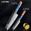 XITUO Kitchen Knives-Set Damascus Steel VG10 Chef Knife Cleaver Paring Bread Knife Blue Resin and Color Wood Handle Cooking Tool - Image 9