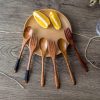 Japanese Nanmu Winding Spoon and Fork Set Wooden Coffee Stirring Spoon Wooden Spoon and Fork - Image 2