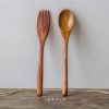Japanese Nanmu Winding Spoon and Fork Set Wooden Coffee Stirring Spoon Wooden Spoon and Fork - Image 6