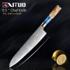 XITUO Kitchen Knives-Set Damascus Steel VG10 Chef Knife Cleaver Paring Bread Knife Blue Resin and Color Wood Handle Cooking Tool - Image 14