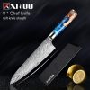 XITUO Kitchen Knives-Set Damascus Steel VG10 Chef Knife Cleaver Paring Bread Knife Blue Resin and Color Wood Handle Cooking Tool - Image 16